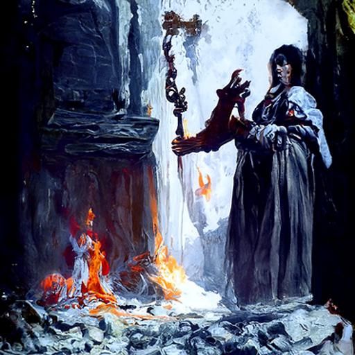 Fiery Priestess Horror in Doré Style