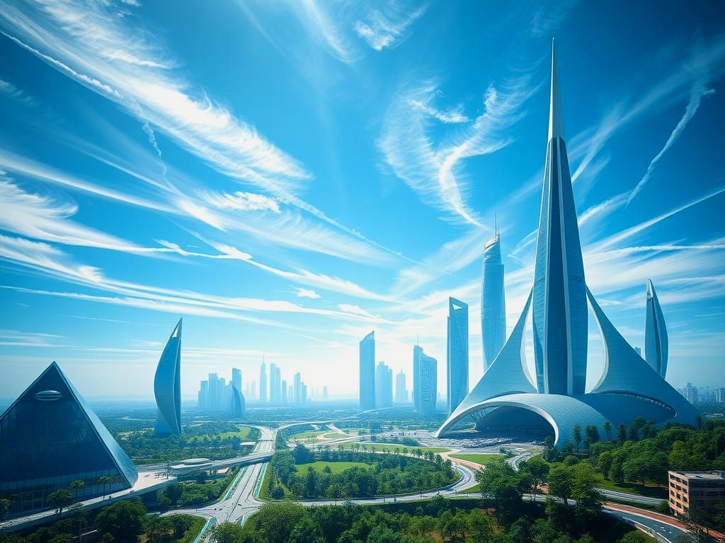 Futuristic Cityscape in 2050