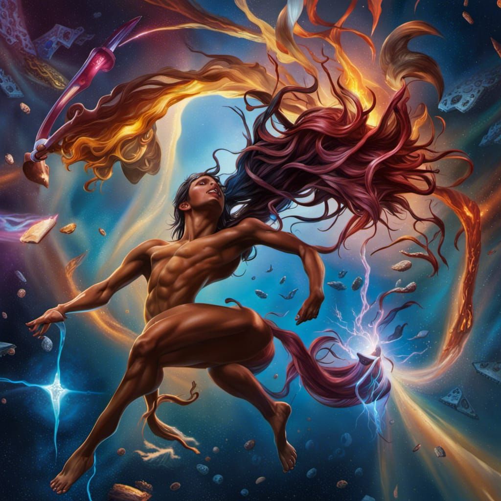 Hyperrealistic Face with Dramatic Lighting and Color