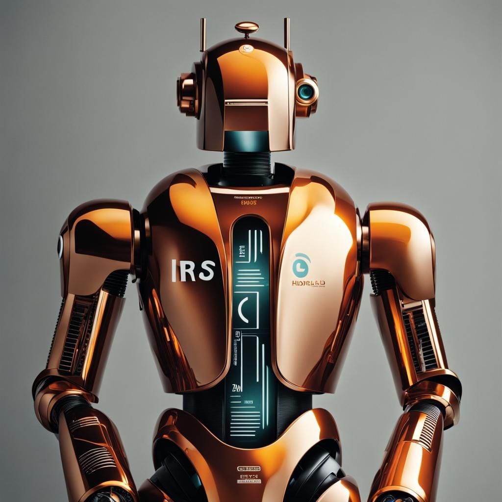 Neo-Modernist Robot Advertisement in Metallic Colors