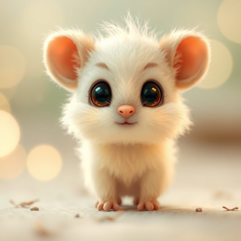 Adorable Fluffy Creature with Curious Eyes