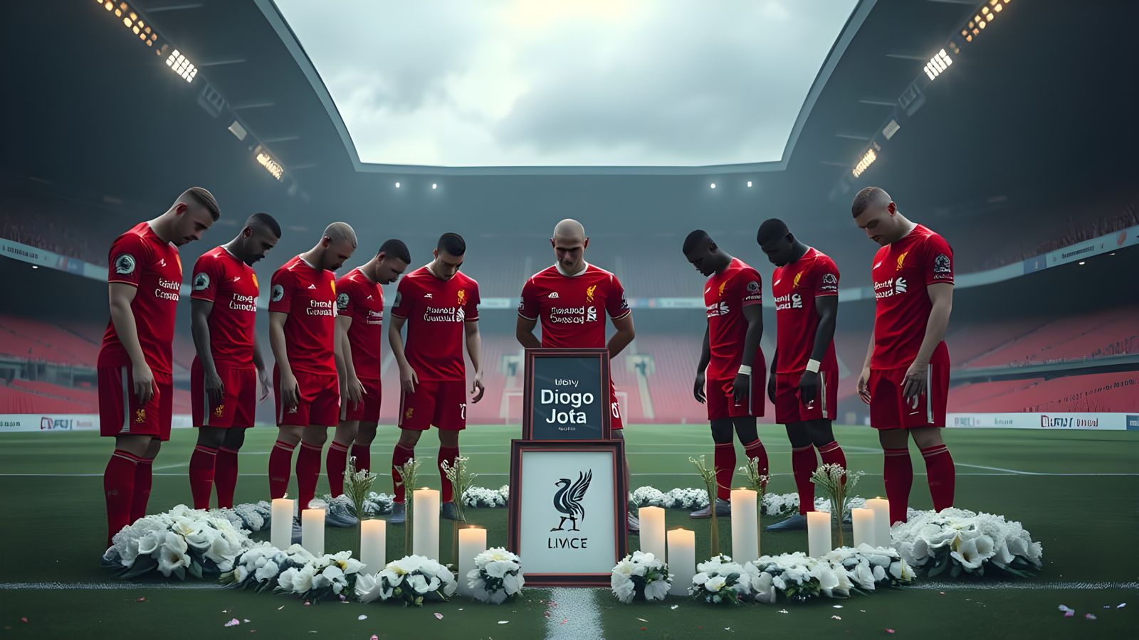 Liverpool Players Honor Diogo Jota: 3D Render