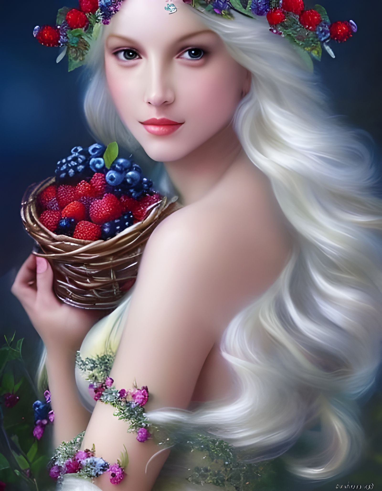 Beautiful Berry Fairy with Strawberry Crown