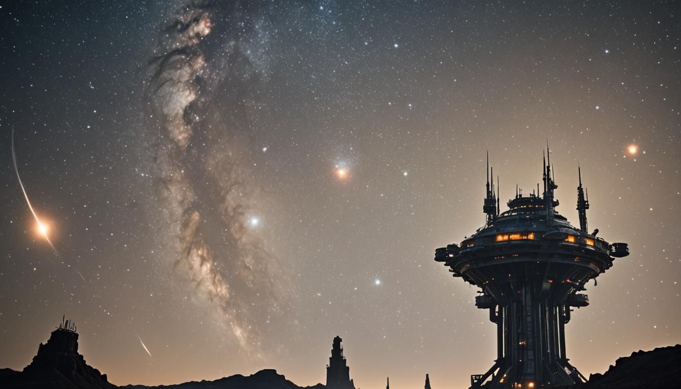 Ring Station at Universe's Edge in Space