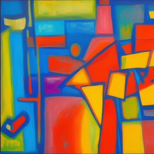 Expressionistic Symbols in Vivid Color Oils