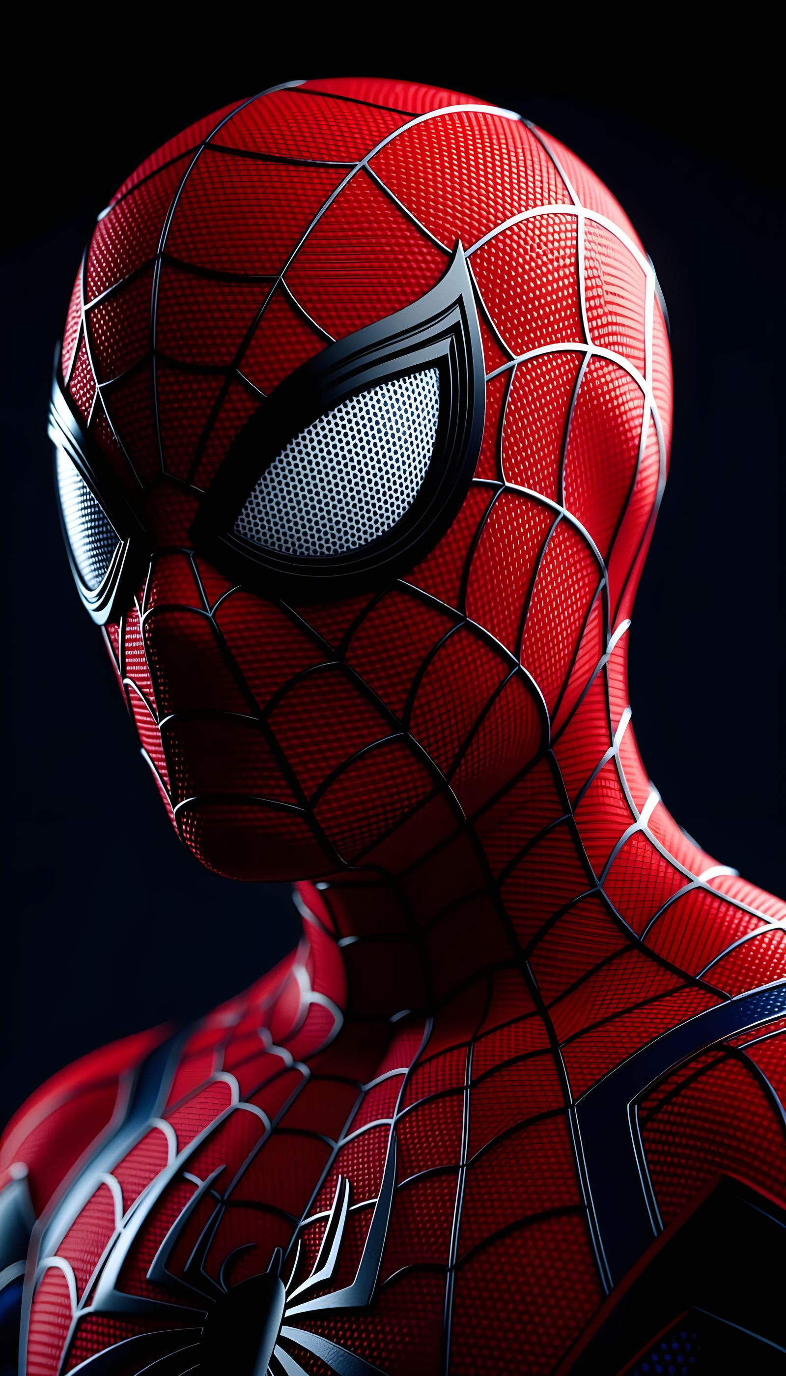 Cinematic Spider-Man Portrait in Dramatic Low-Key Lighting