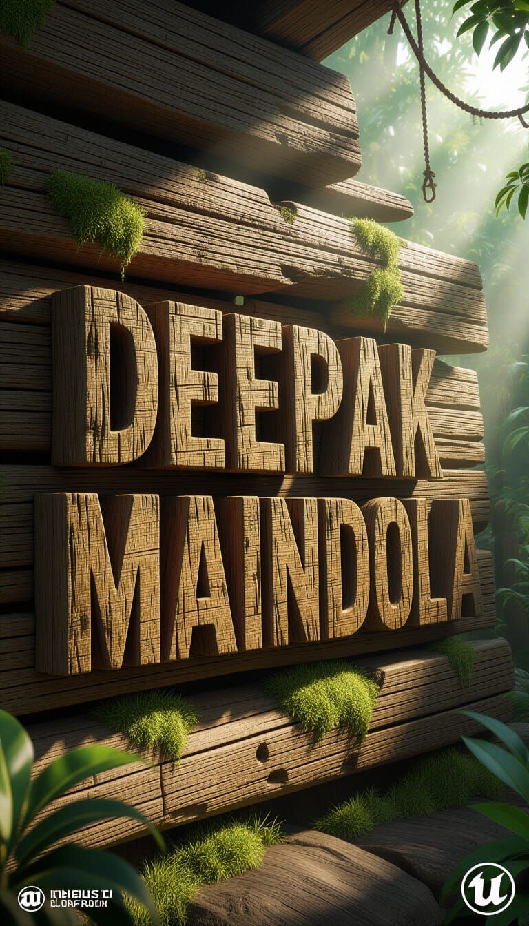 Mossy Wooden Letters on Ancient Timber Wall