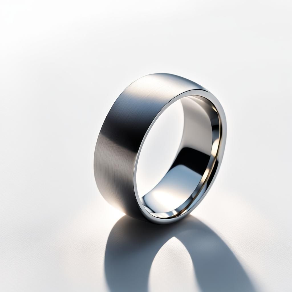 Hyperrealistic Metal Ring in Morning Light