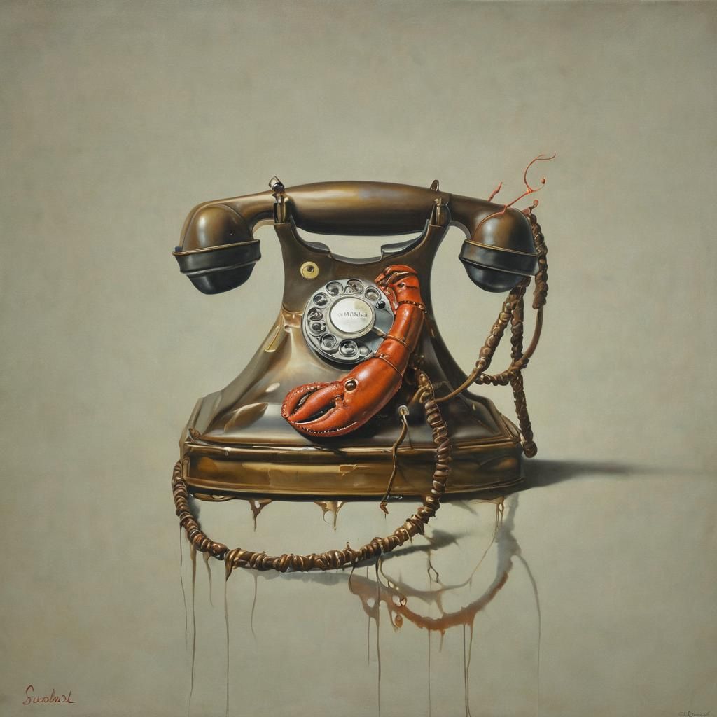 Lobster Telephone in Surrealist Style
