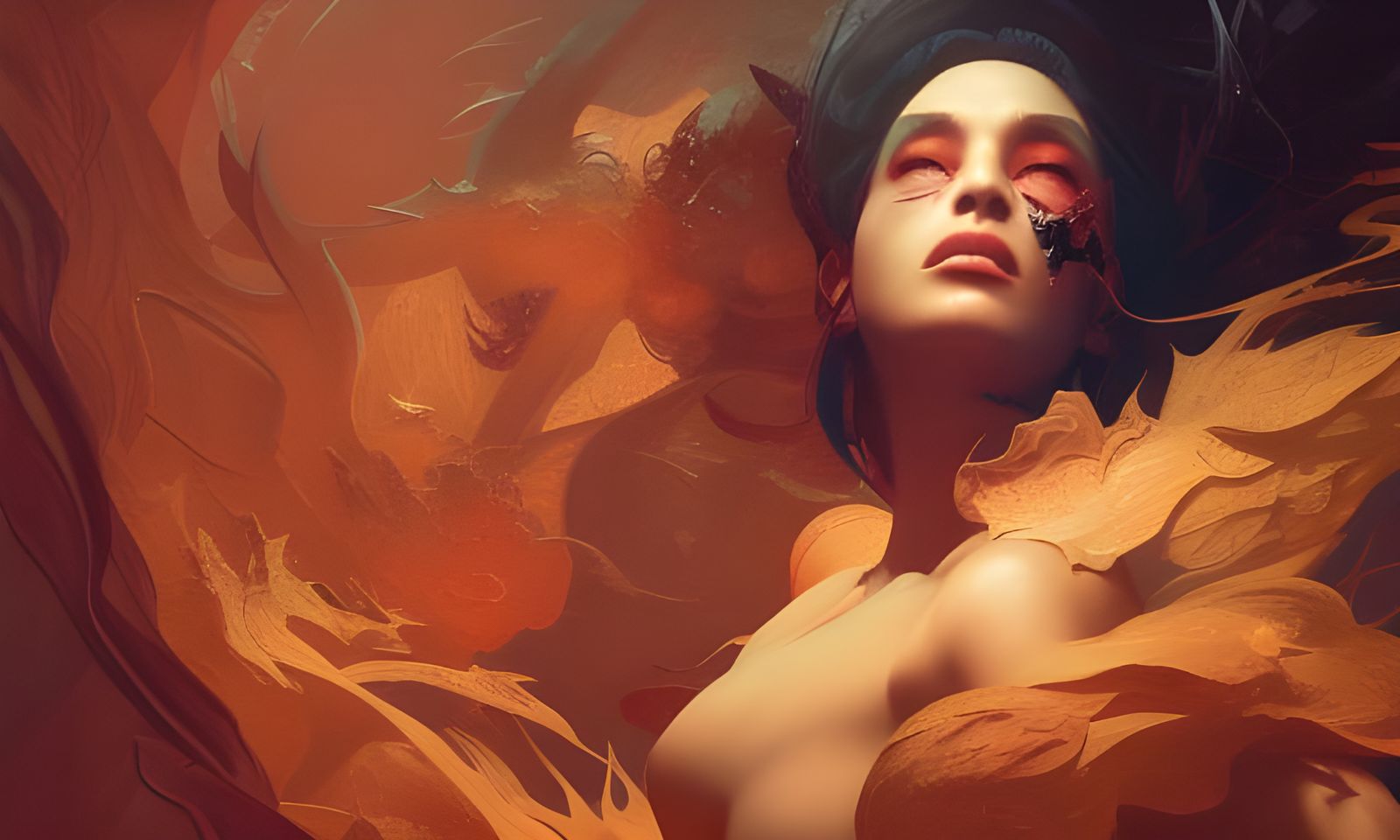 Night Demon Woman in Dark Fantasy Style