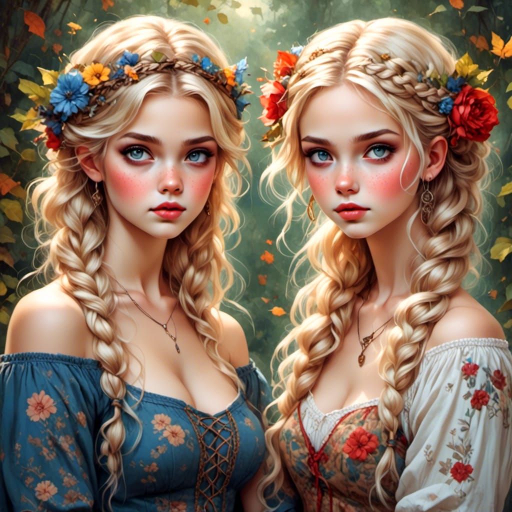 Fae Pixie Girls in Colorful Matte Style