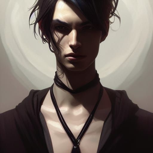 Dark Romantic Portrait of Androgynous Man