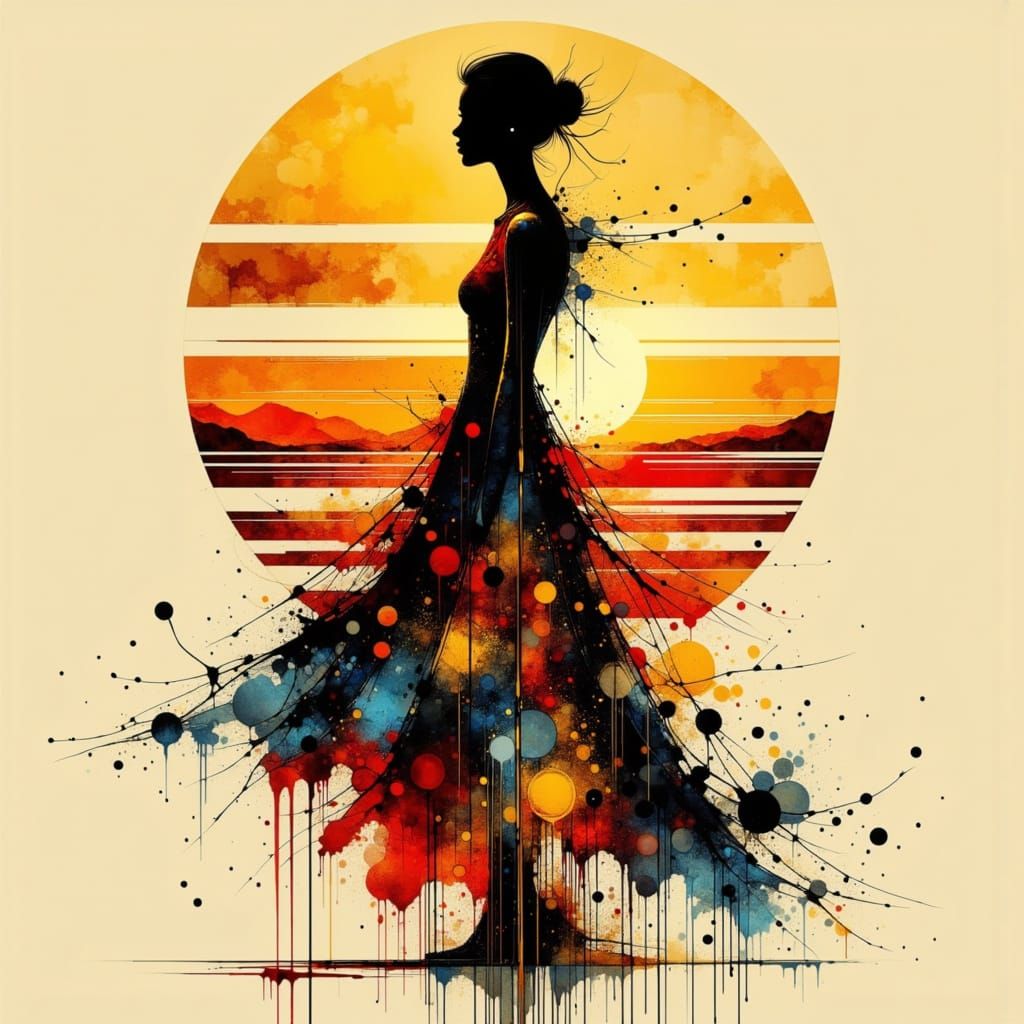 Minimalist Scandinavian Woman in Abstract Digital Art