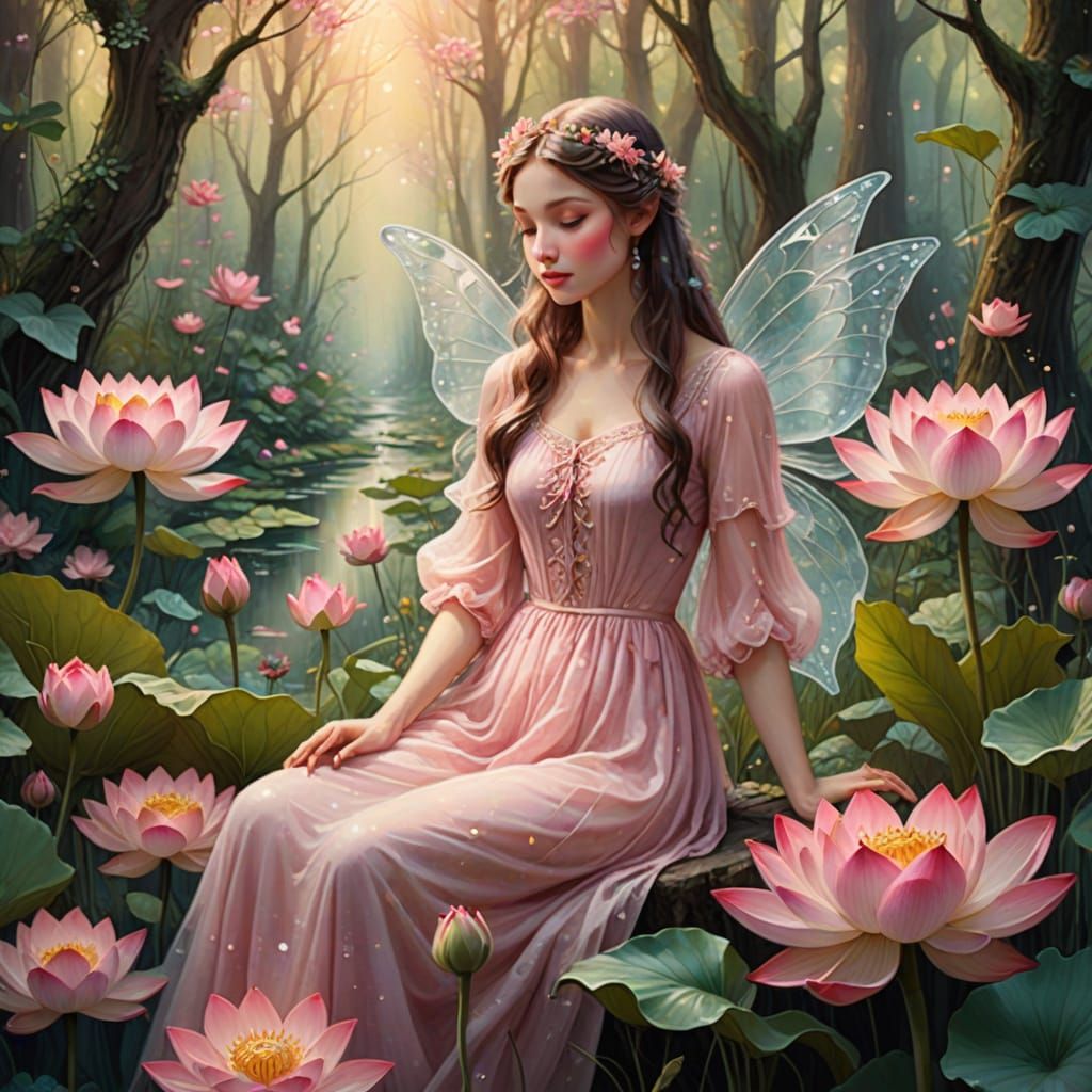 Whimsical Fairy in Pastel Paradise