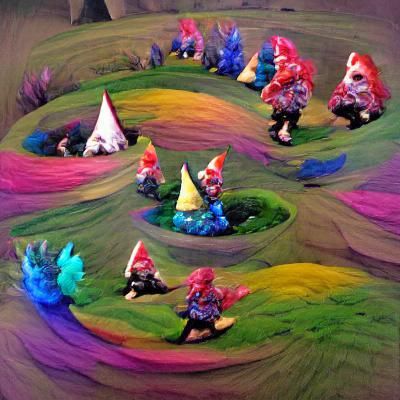 Gnomes Dancing in Fairy Circle