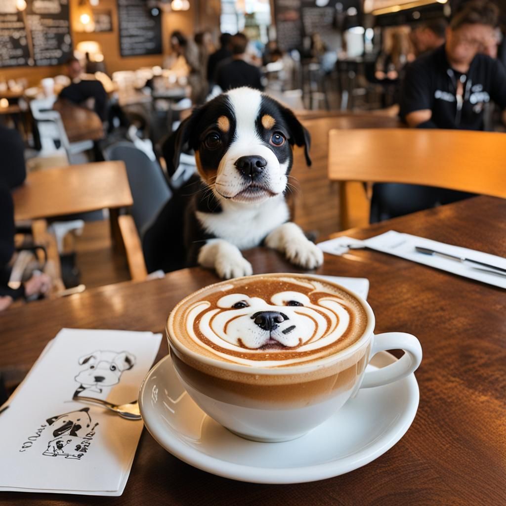 Latte Art Dog Design