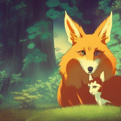 Kitsune Twins Search for Home: Studio Ghibli Anime
