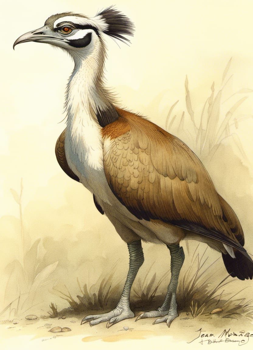 Majestic Great Indian Bustard Illustration