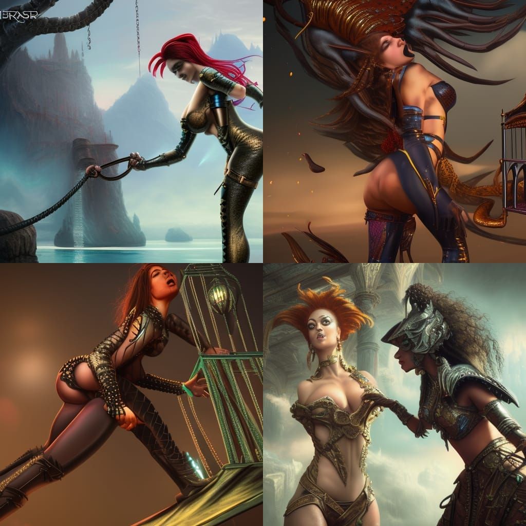 Mistress Dominating: Detailed Matte Painting in Fantasy Art