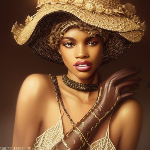 Beautiful African Princess in Vintage Chanel Style