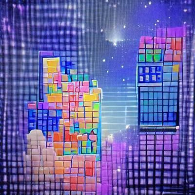 Abstract Tetris Game Art