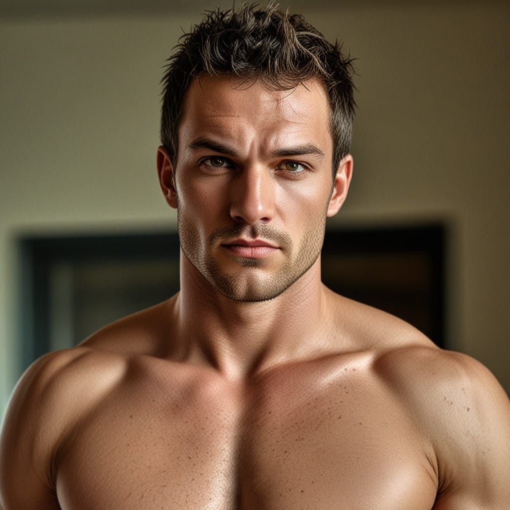 Bulky, Muscular Man in Moebius Style