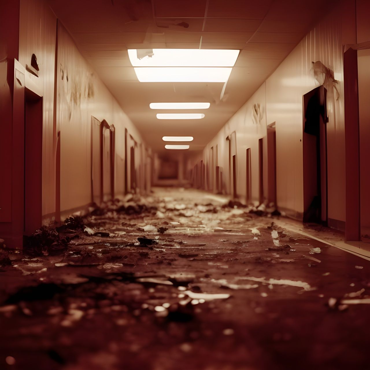 Post-Apocalyptic Supermarket Aisle After Human Extinction