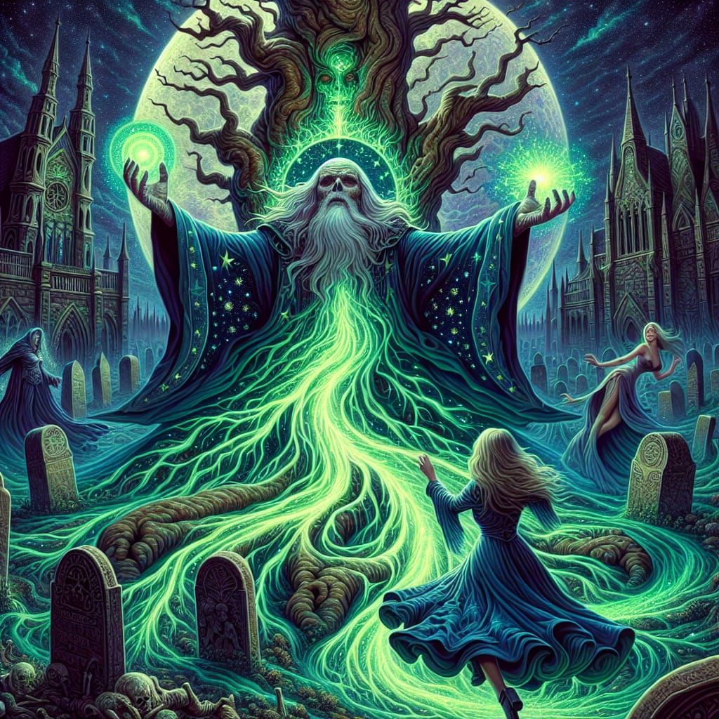 Psychedelic Wizard Creates Halloween Magic