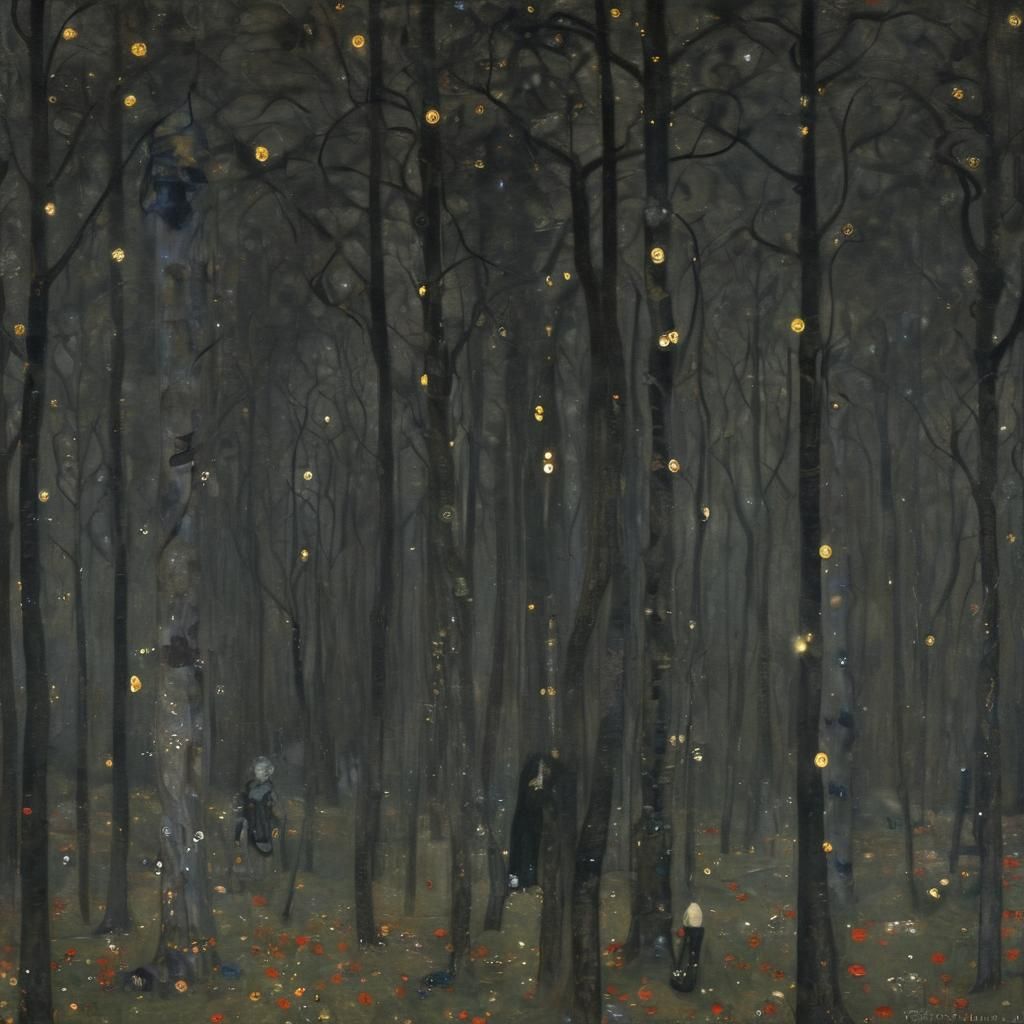 Grimdark Scene in Style of Klimt