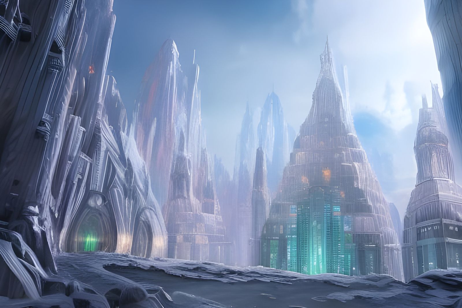 Rainbow Crystal Cityscape of Epic Proportions