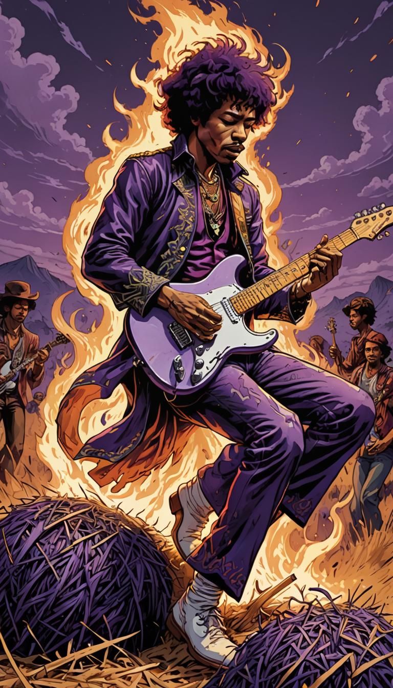 Jimi Hendrix Guitar Solo on Burning Hay