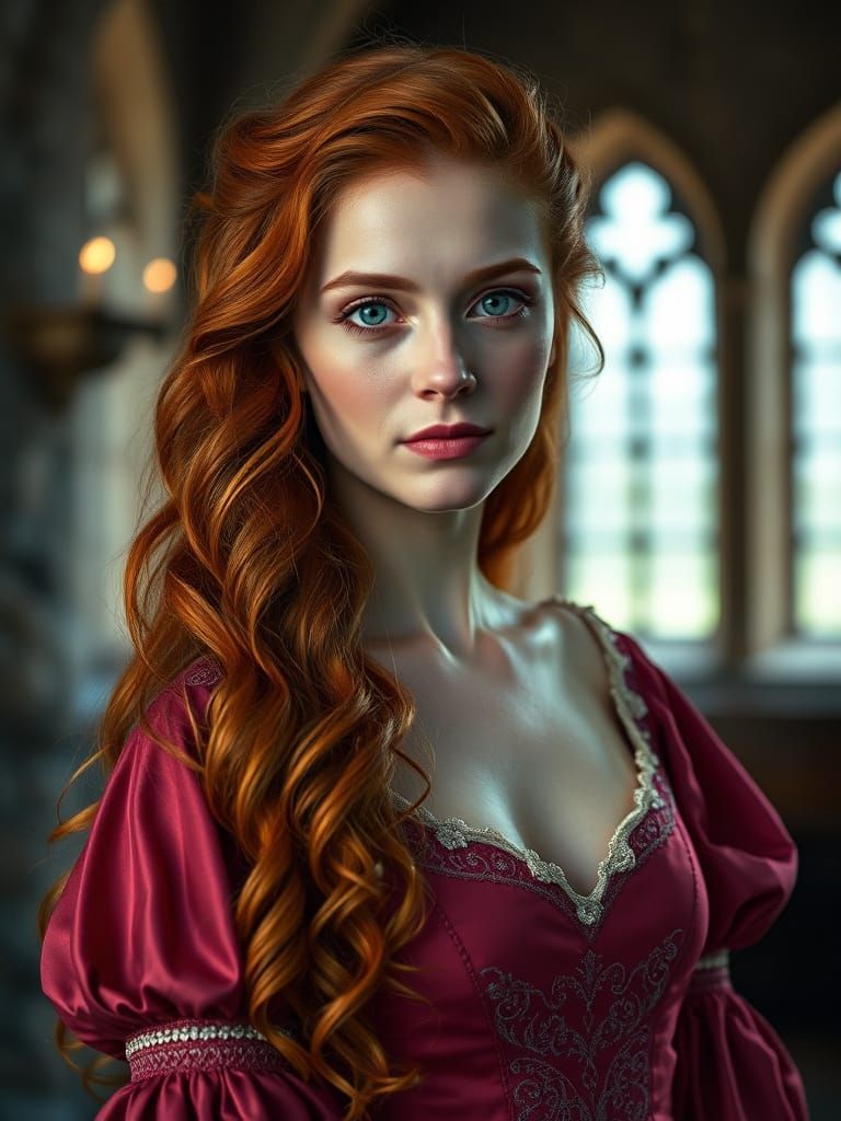 Medieval Princess in Castle Grandeur