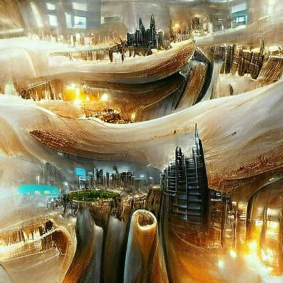 Surreal Cityscape in Giant Rib Cage