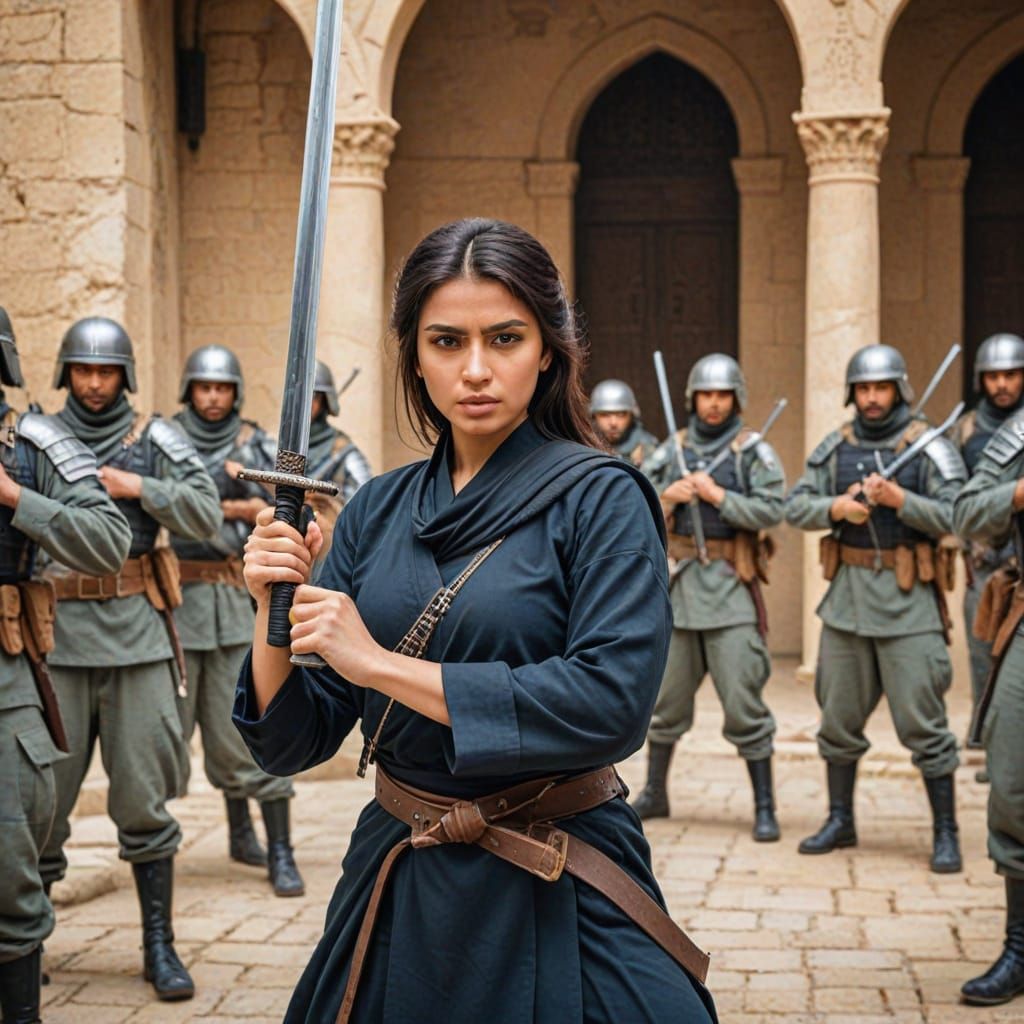 Confident Arabic Warrior Empowered by Courage