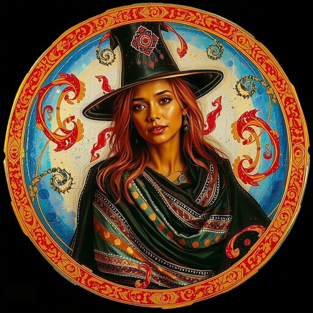 Abstract Expressionism with Iridescent Swirls