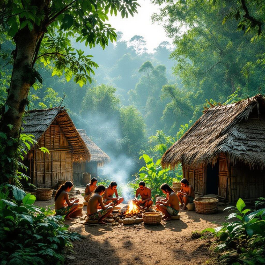 Secluded Tribal Village Deep in Jungle