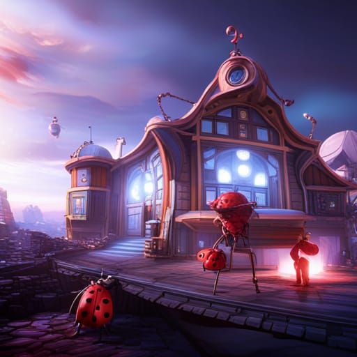 Homemaker Ladybug: Detailed Matte Painting in 8K