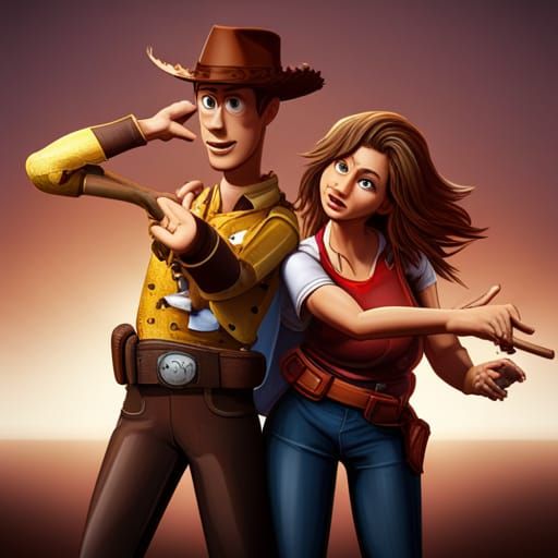 Hyperrealistic Woody and Jessie Splash Art