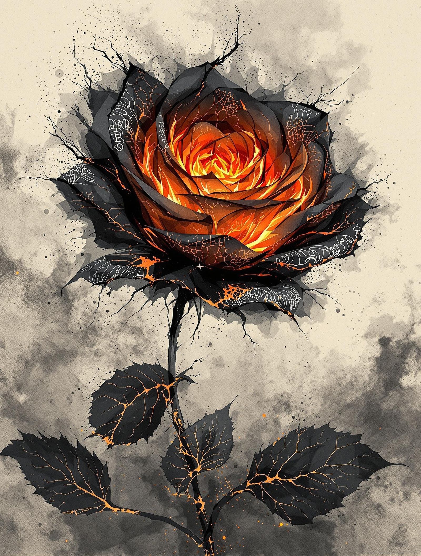 Ashen Bloom in Cyberpunk Aesthetic