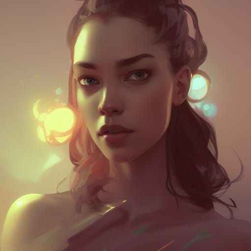 Hyperdetailed Portrait in Style of Artgerm and Mucha