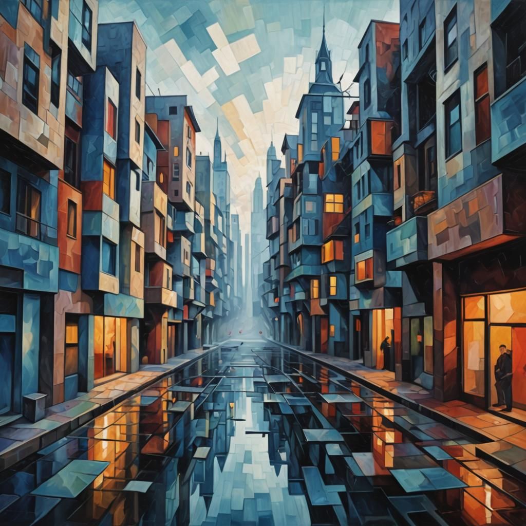 Hyperrealistic Street Tacos in Cubist Art Deco Style