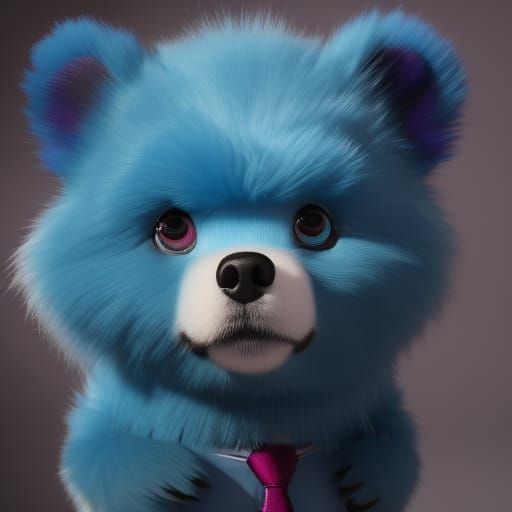An adorable blue bear