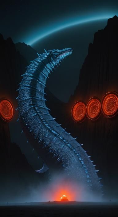 Giant Sandworm on Arrakkis: Mixed-Media Photography