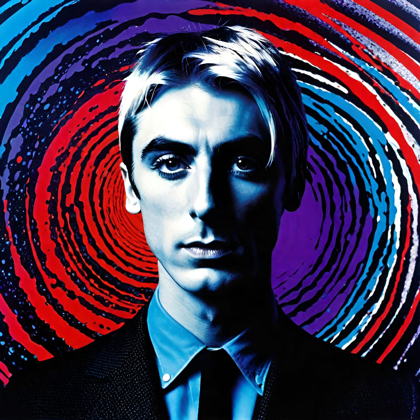 A black and white photo of man; (Young Paul Weller, as a you...