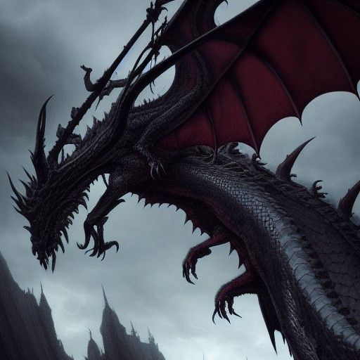 Epic Dragon Roar in Moody Dark Fantasy Style