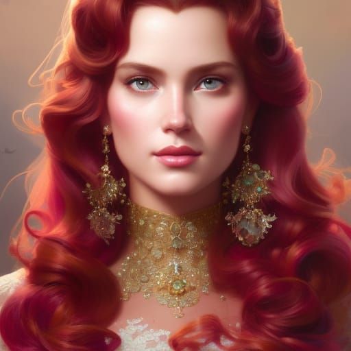 Princess Belle Portrait in Digital Art Style