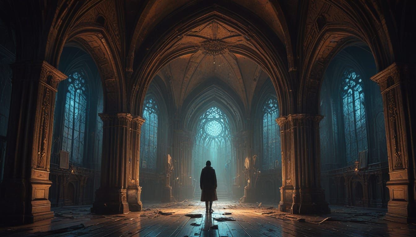 Surreal Gothic Artist's Studio with Prism