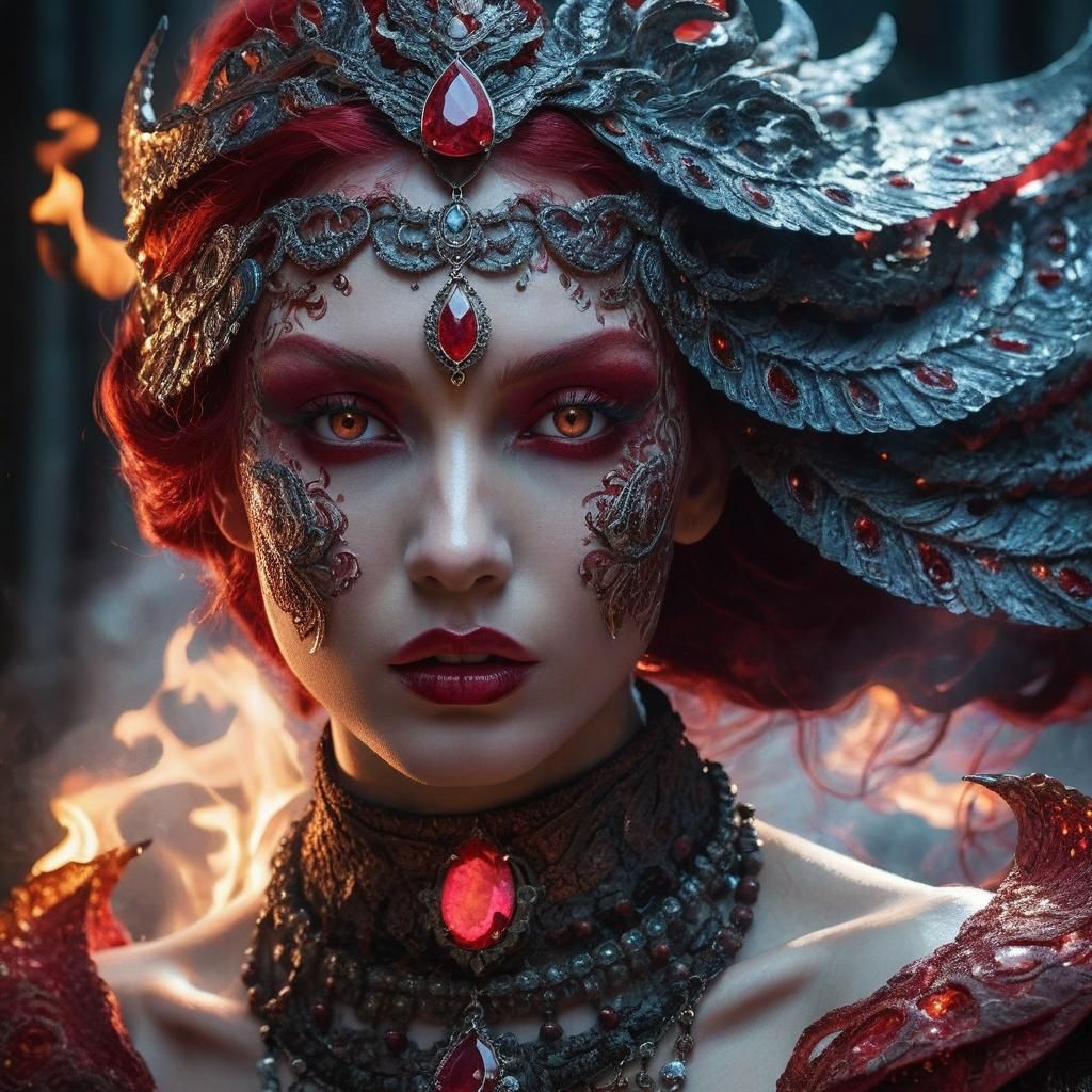 Fiery Dragon Queen: Mythical Sovereign in Flames