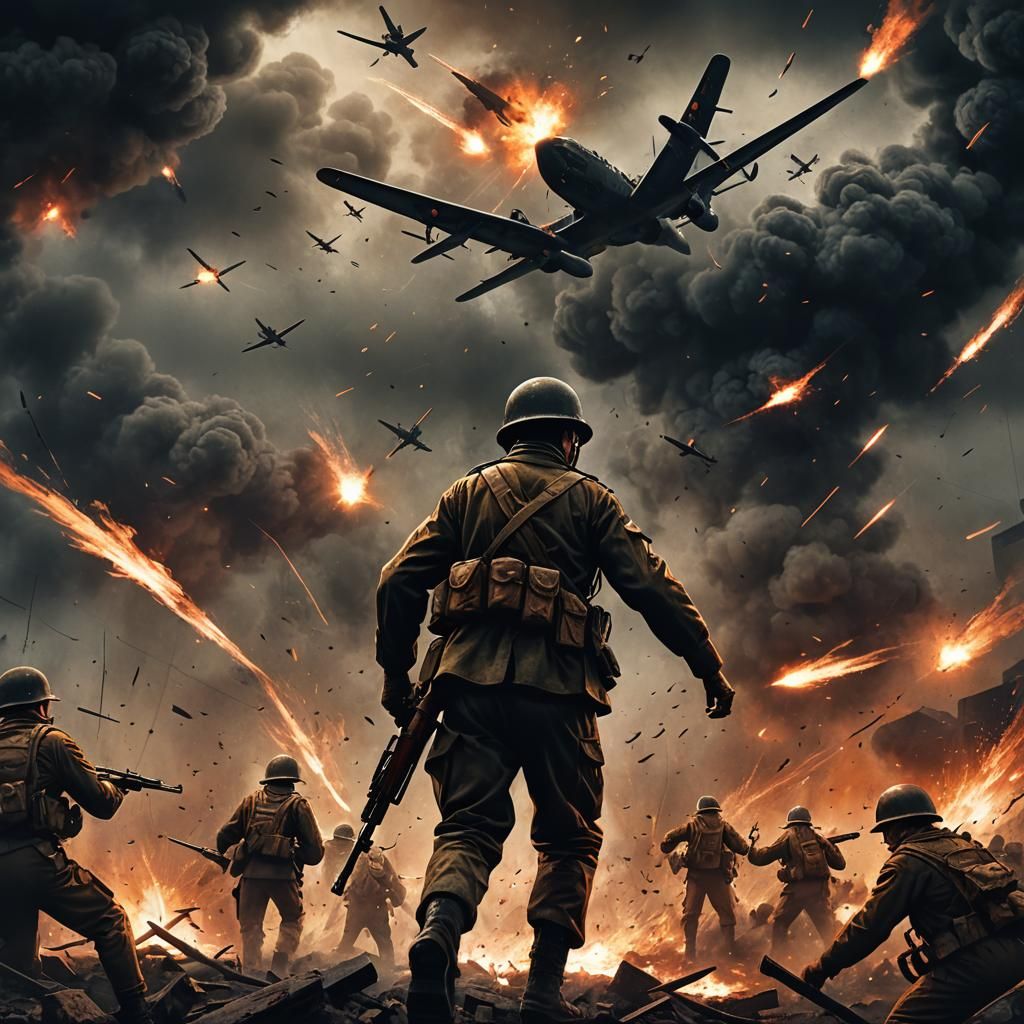 Dystopian War Art: Soldier Against Planes