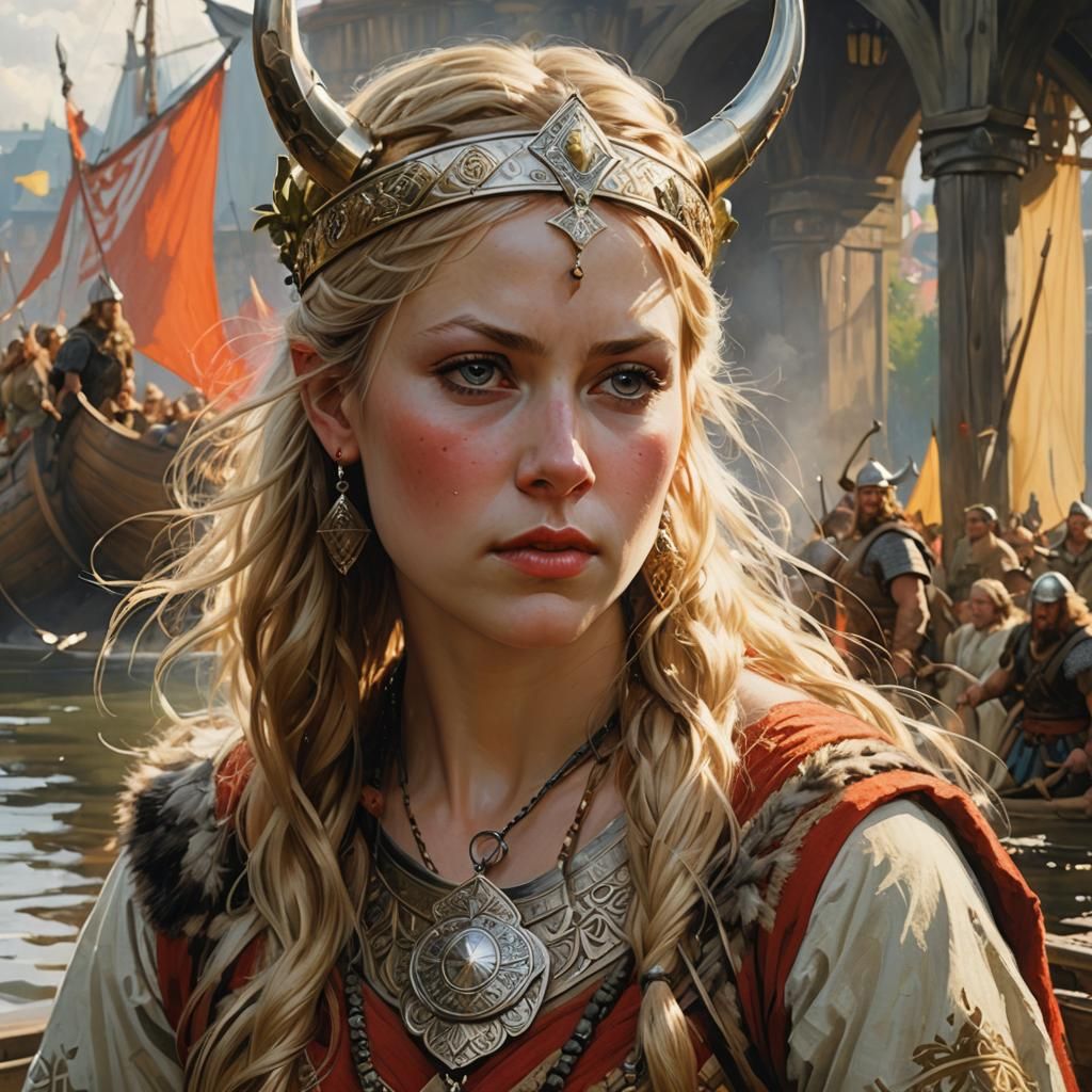 Viking Maiden: Hyperrealistic Digital Masterpiece
